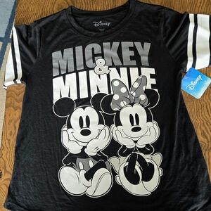 Disney Mickey & Minnie Black and White Juniors Tee